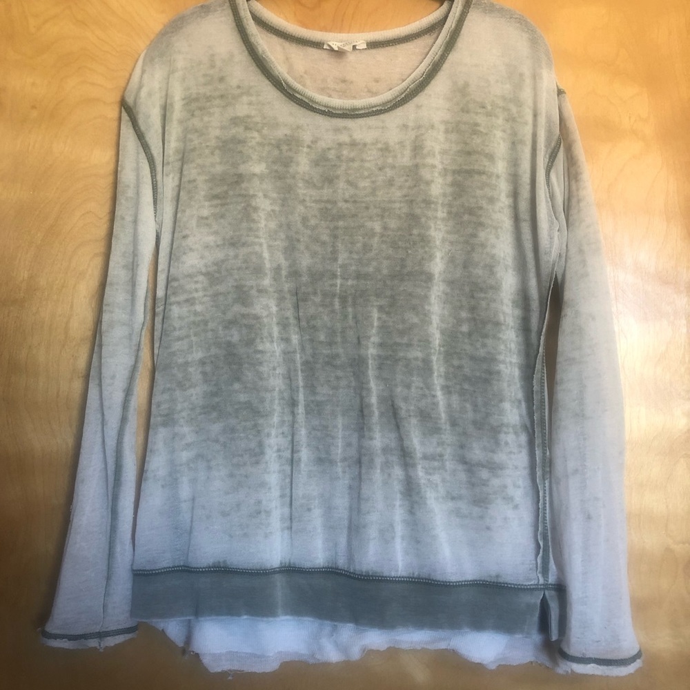 Distressed Light Green Aeropostale Lightweight Long Sleeve Top